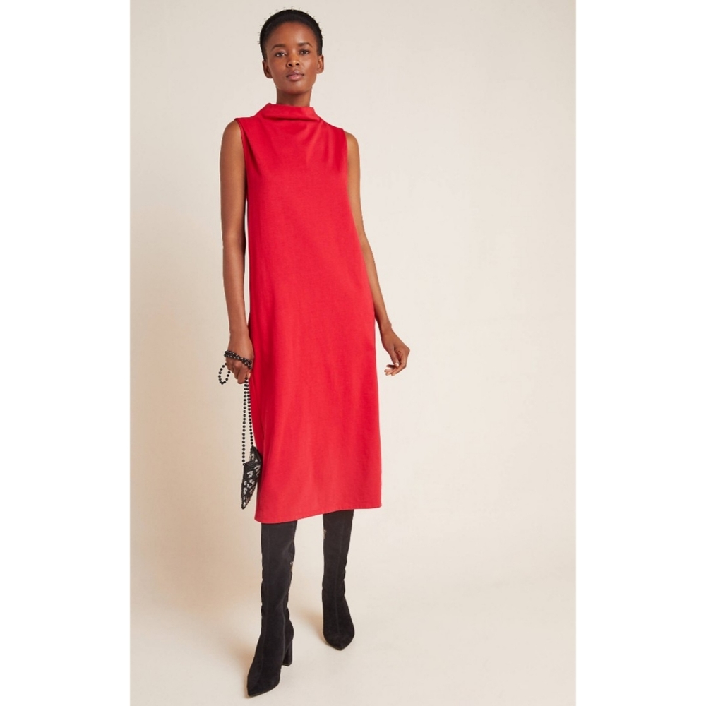 New with tags ANTHROPOLOGIE x Velvet Fiona Knit Mock Neck Tunic size Small Red